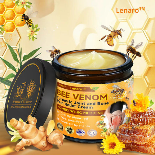 Lenaro™ Bee Venom & Turmeric Crema para el Alivio del Dolor en las Articulaciones y los Huesos (se especializa en el dolor de las articulaciones y la artritis y AAOS recomienda)