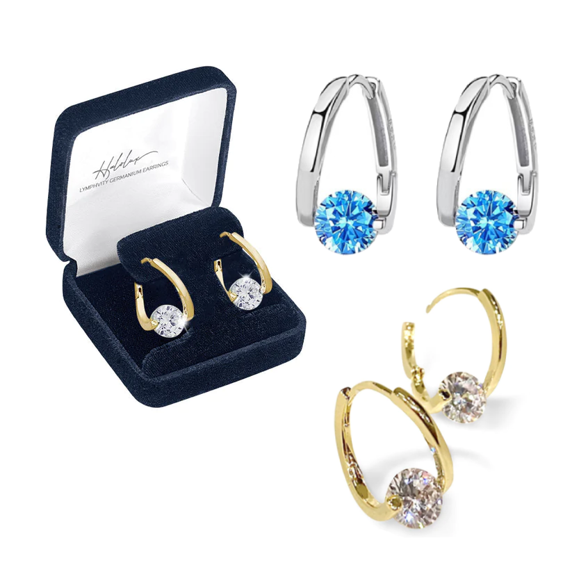 (✅ÚLTIMO DÍA DE OFERTA: 80 % DE DESCUENTO)CZTICLE™ Pendientes de germanio con terapia magnética para la linfa histónica