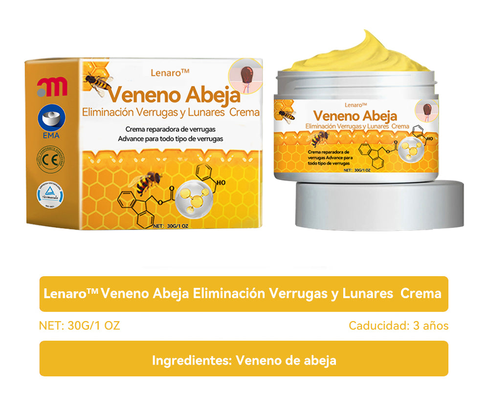 Lenaro™🏆🏆🏆 Veneno Abeja Eliminación Verrugas y Lunares Crema (🌞Último día de promoción 80% de descuento)